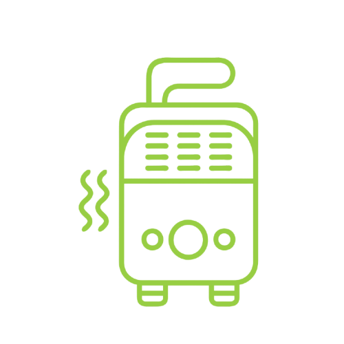 Advanced ionization system icon showing water ionization process