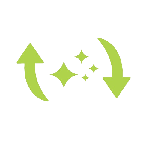 Auto-clean technology icon showing self-maintaining ionizer system